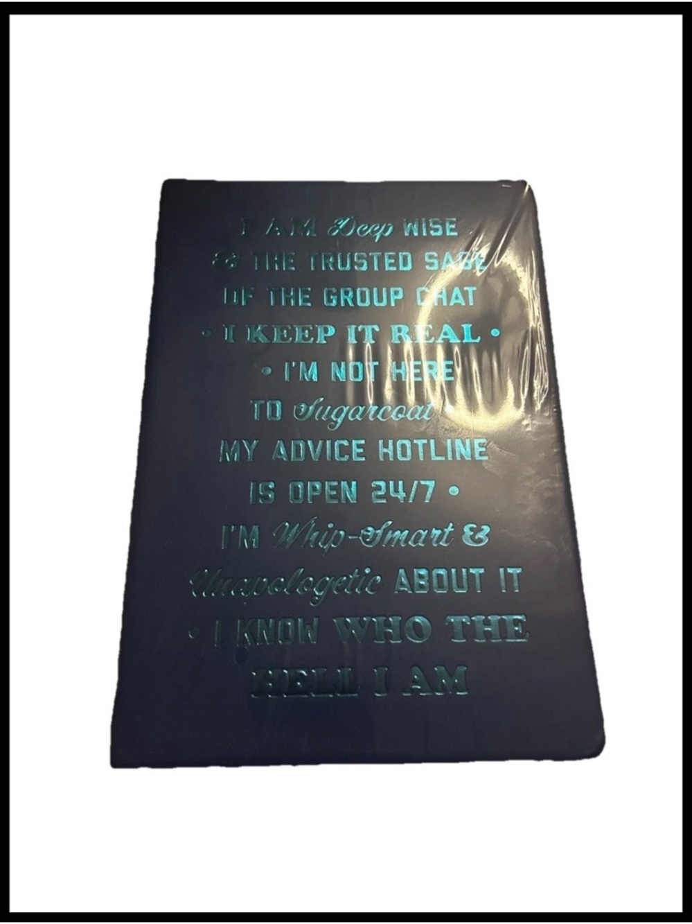 Black Journal with Teal Foil Text - Notebooks & Journals